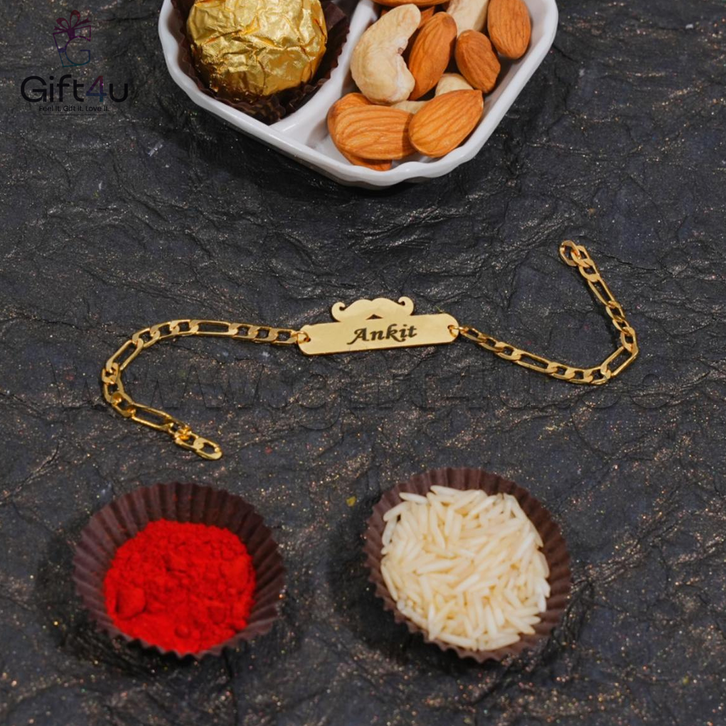 G4U RT 05 ShaktiBandh – Designer Brass Chain Rakhis