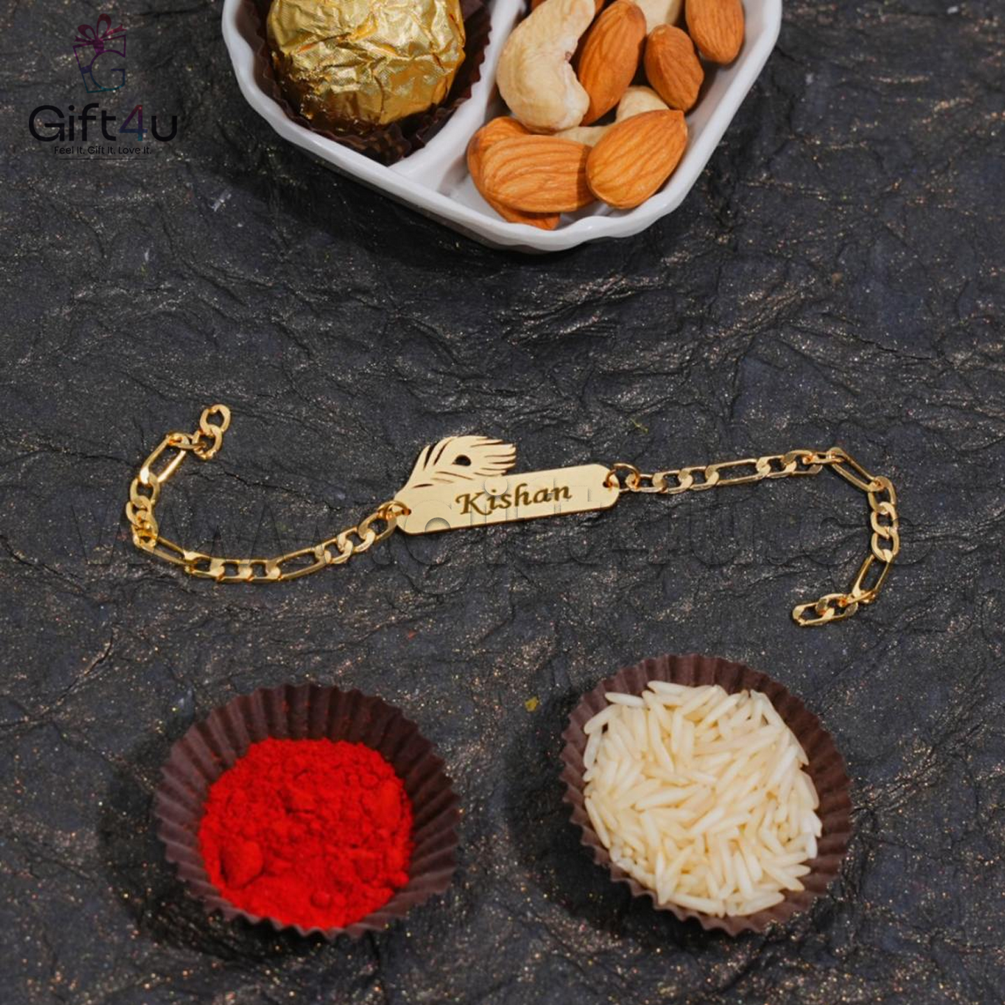 G4U RT 05 ShaktiBandh – Designer Brass Chain Rakhis
