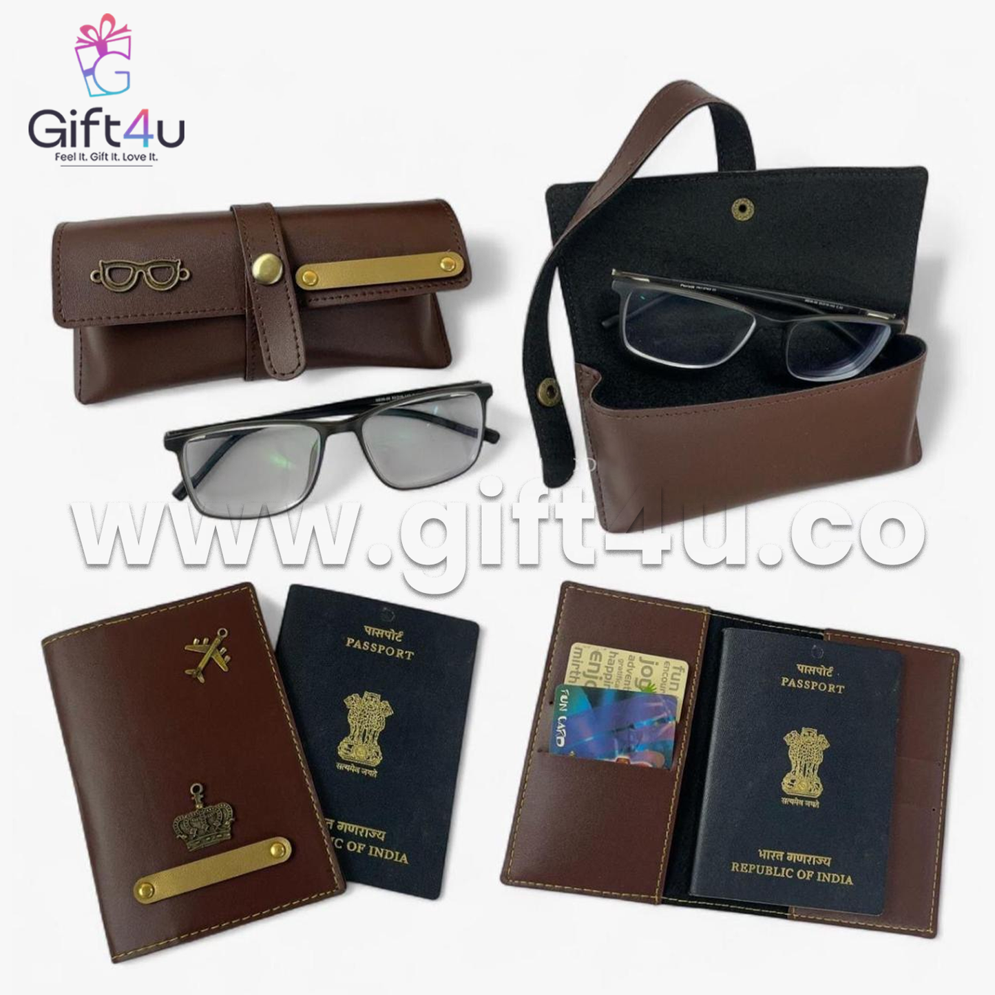 WM13G4U Royal Trio – Custom Passport Cover, Pouch & Keychain Gift Set