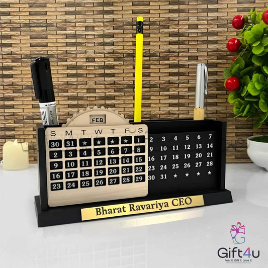 G4U PS1 Customised Wooden Pen Stand with Calendar