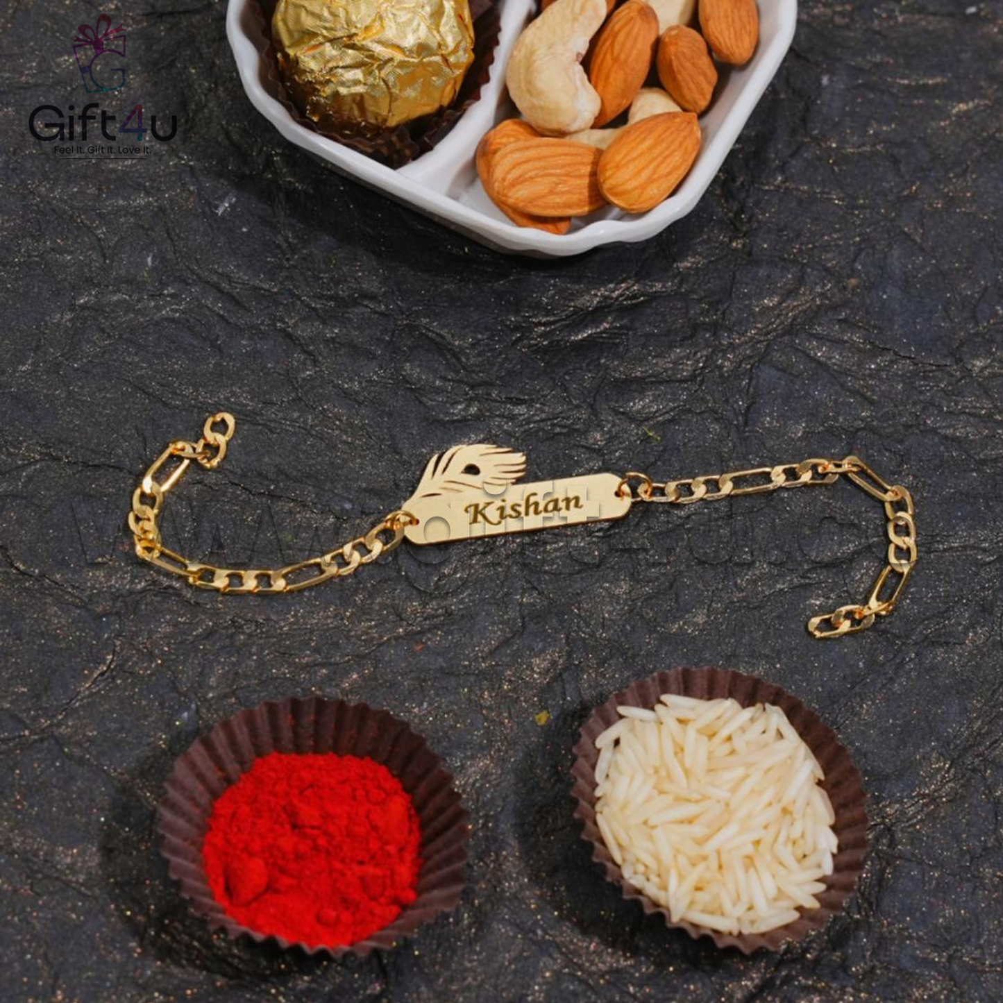 G4U RT 05 ShaktiBandh – Designer Brass Chain Rakhis