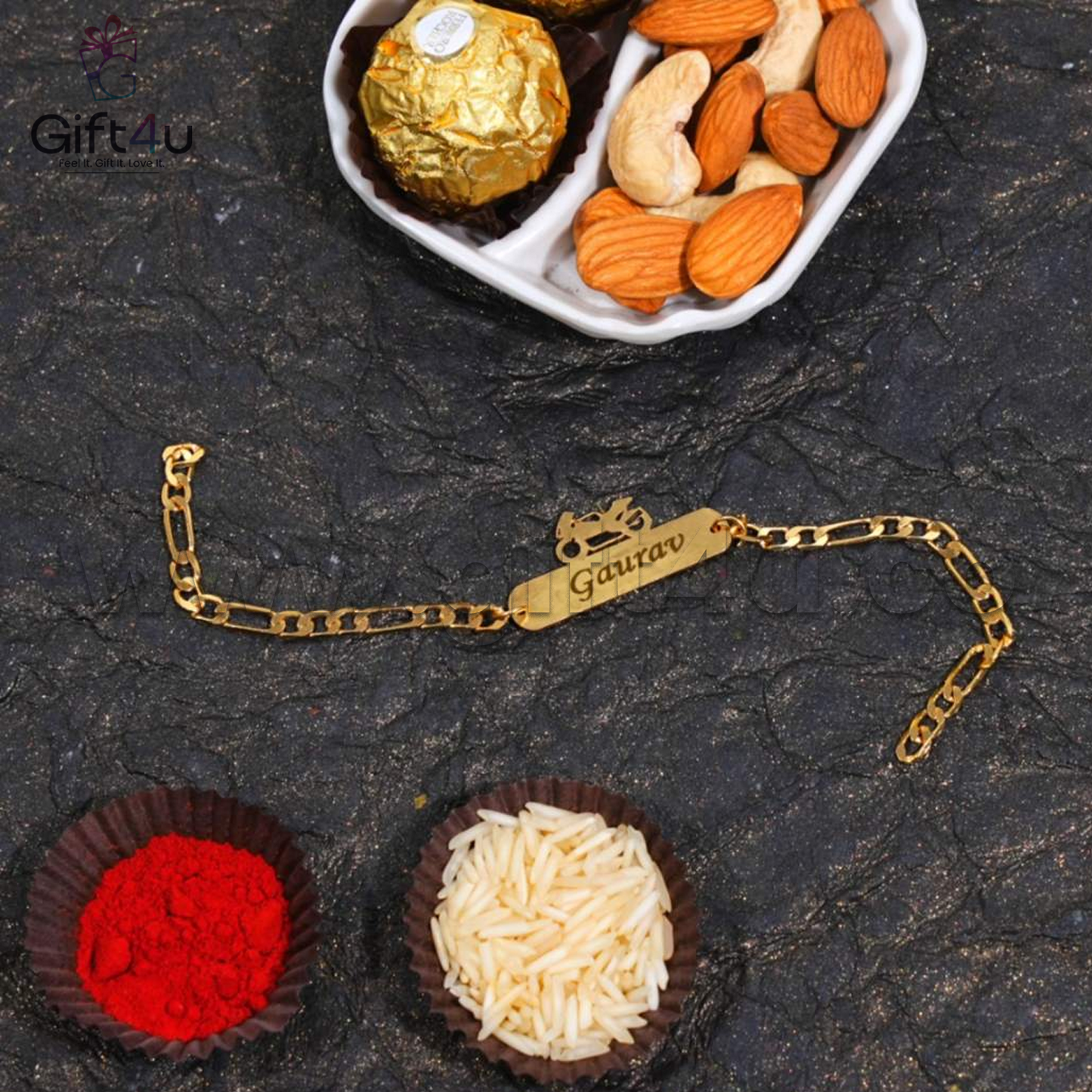 G4U RT 05 ShaktiBandh – Designer Brass Chain Rakhis