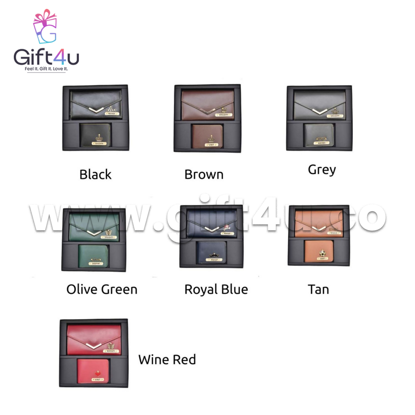 WM12G4U Couple's Signature Wallet Combo – Custom His & Hers Gift Set