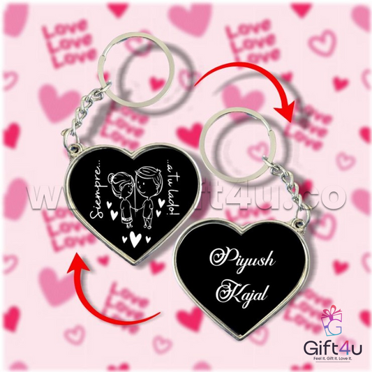 G4U K33 Double-Sided Heart Keychain – Personalised with Love