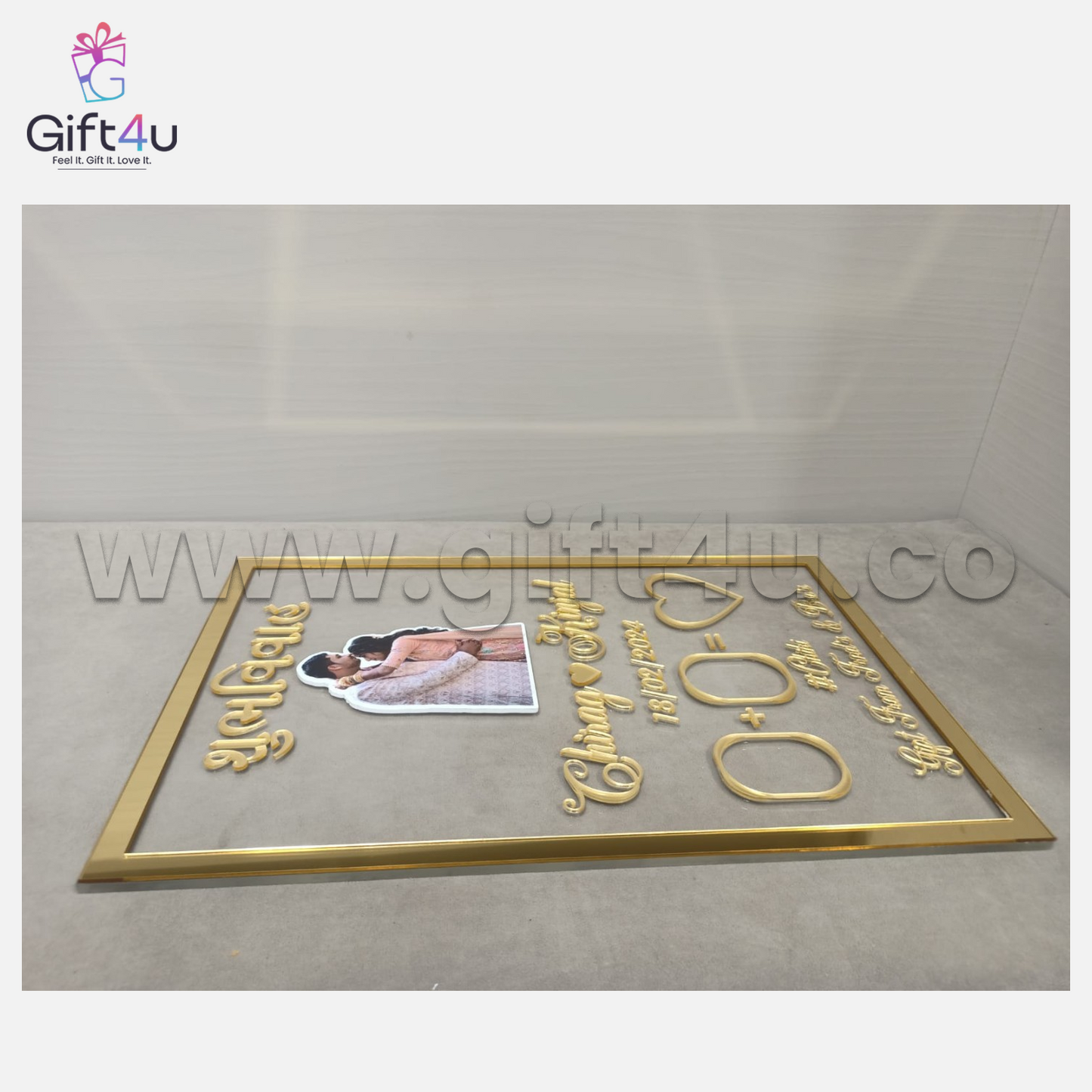 G4U AWF2 Golden Touch – Personalized Wedding Fingerprint Frame
