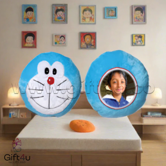 G4U PL16 Doraemon Delight Custom Photo Pillow | Personalized Fun Cushion