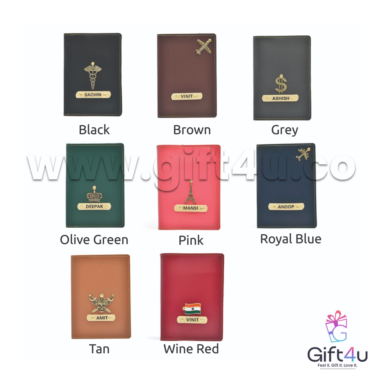 WM11G4U Personalized Couple Passport Holder Set – Dual Color Combo