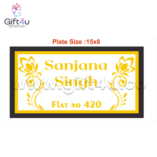 G4U NP34 Elegant Floral Acrylic Name Plate