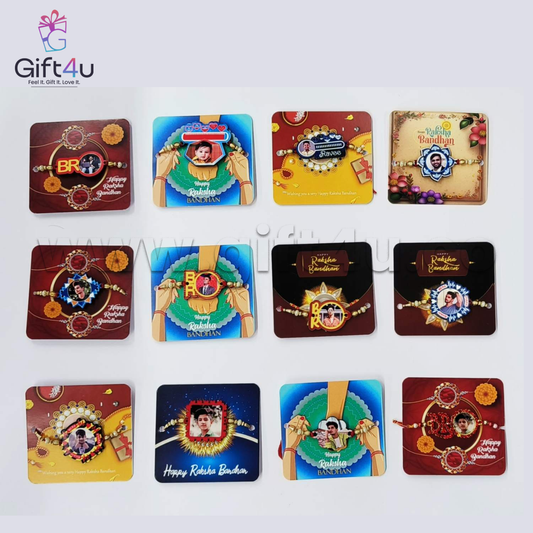 G4U RT 10 Custom Photo MDF Wooden Rakhi