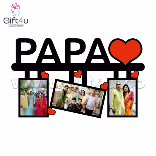 FR53 G4U Personalized MDF Photo Frame - “PAPA” Design with 3 Photos