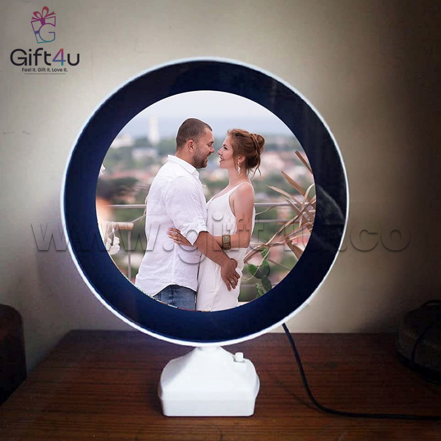 G4U PM2 MagicGlow Round LED Photo Frame Mirror