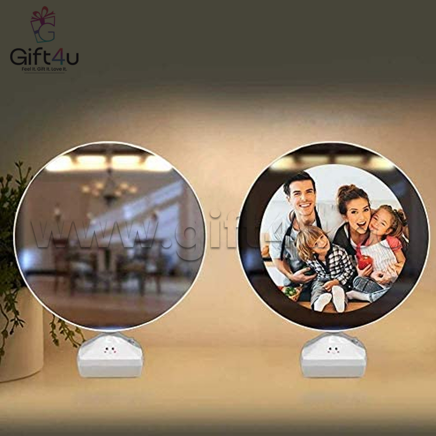 G4U PM2 MagicGlow Round LED Photo Frame Mirror