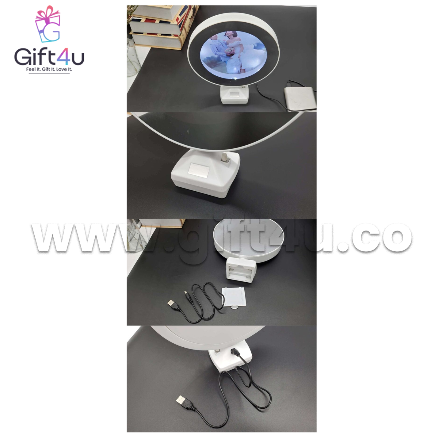 G4U PM2 MagicGlow Round LED Photo Frame Mirror