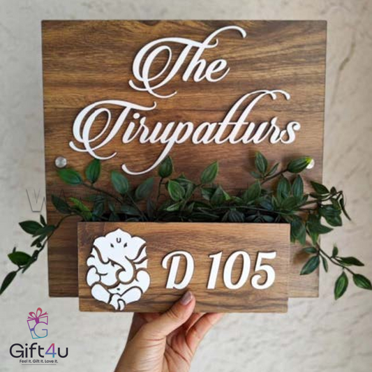 G4U NP40  Custom Wooden Name Plate with Plante