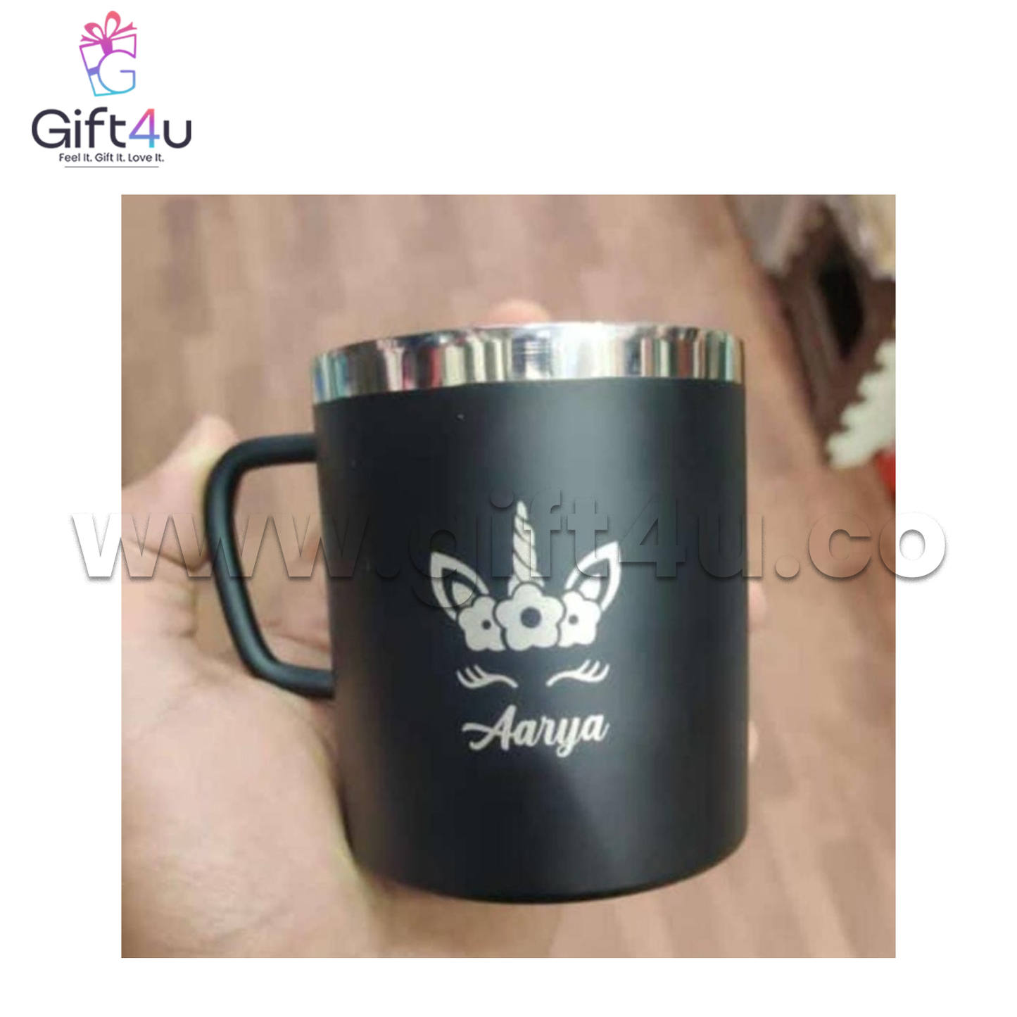 G4U M15 Personalized Black Steel Mug – Durable & Stylish