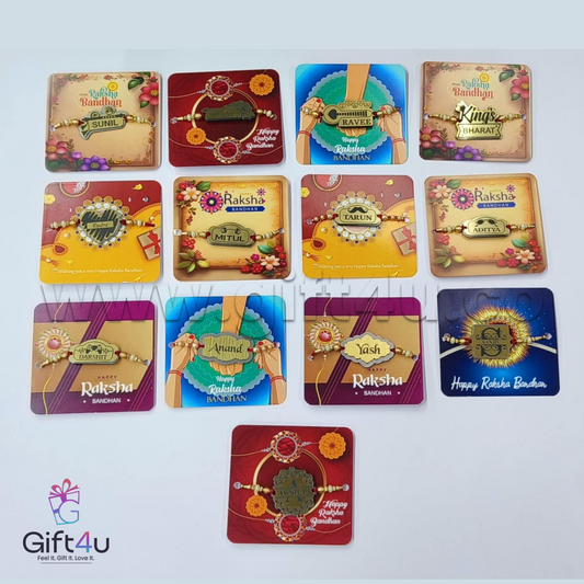 G4U RT 09 Personalized Name Rakhi with Greeting Card