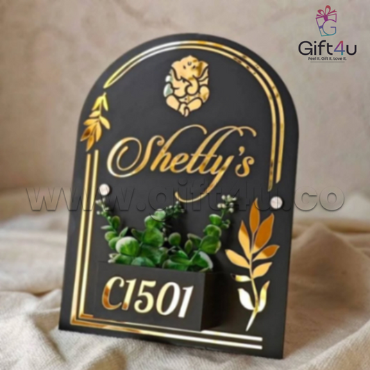 G4U NP41 Custom Acrylic Name Plate with Planter