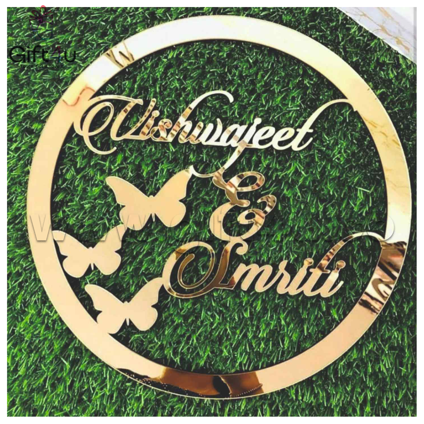 G4U PGA1  Personalized Golden Acrylic Name Plate