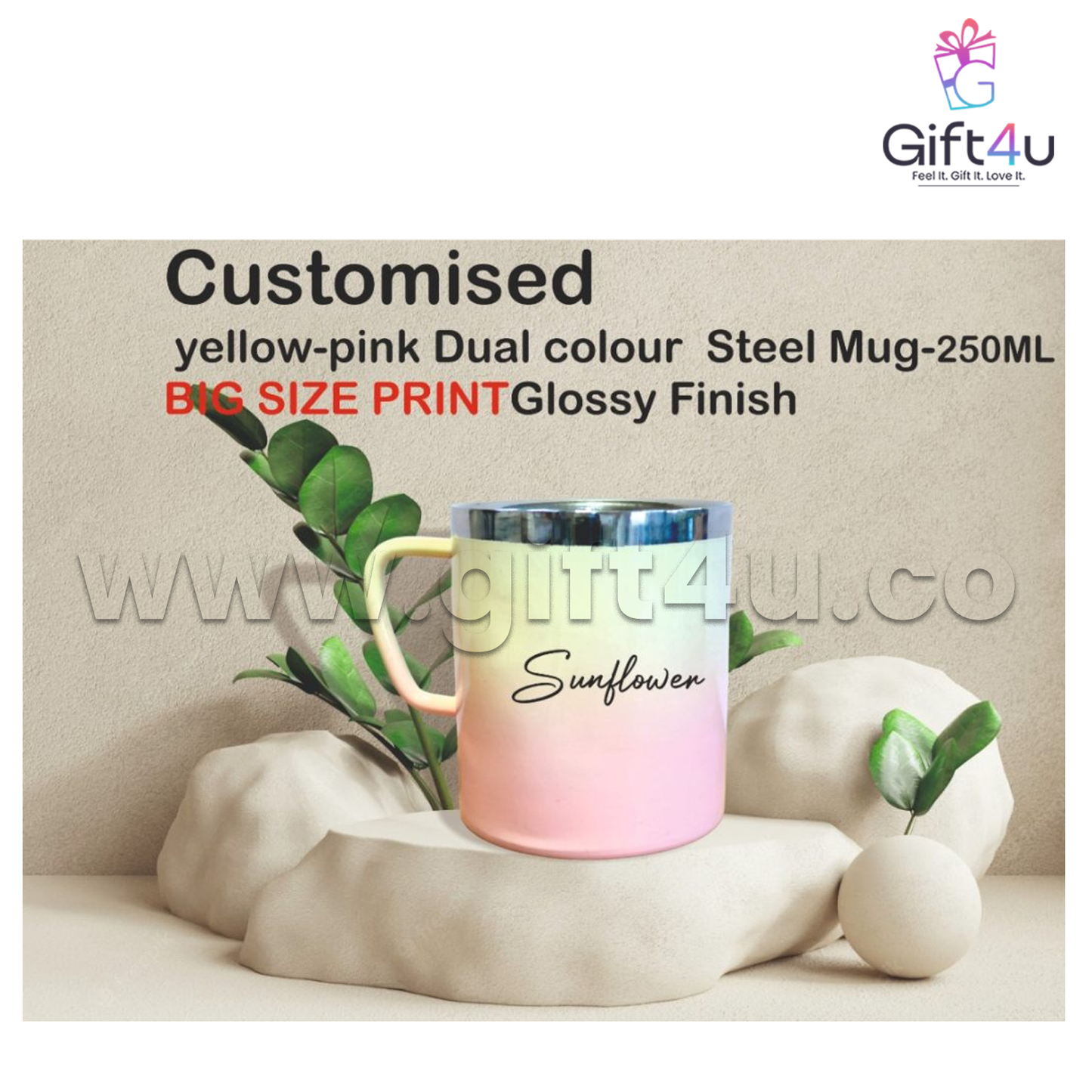 G4U M19 GleamSip 250 – Custom Dual-Tone Mug