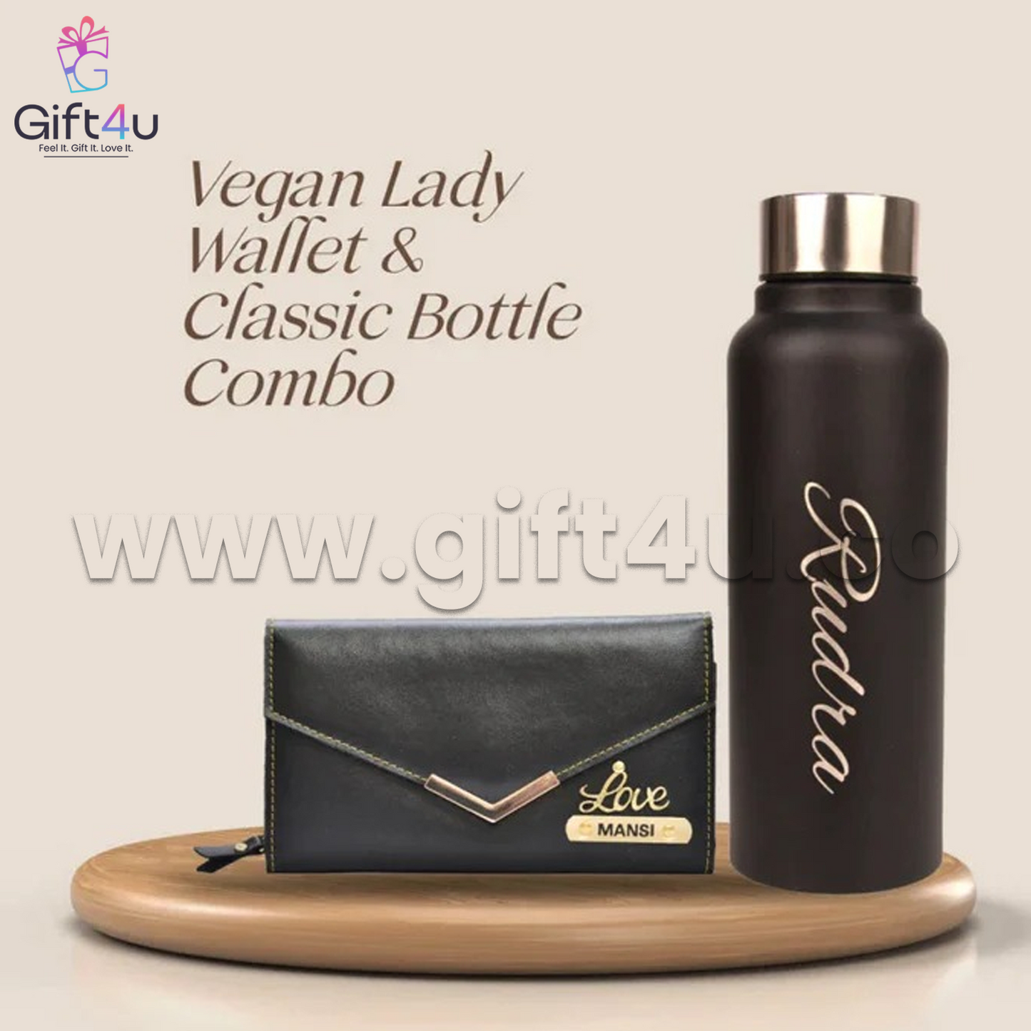 GS40 G4U GraceSip – Personalized Wallet & Bottle Set for Her