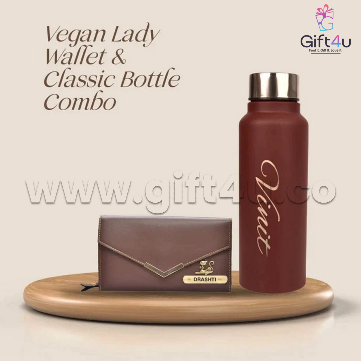 GS40 G4U GraceSip – Personalized Wallet & Bottle Set for Her