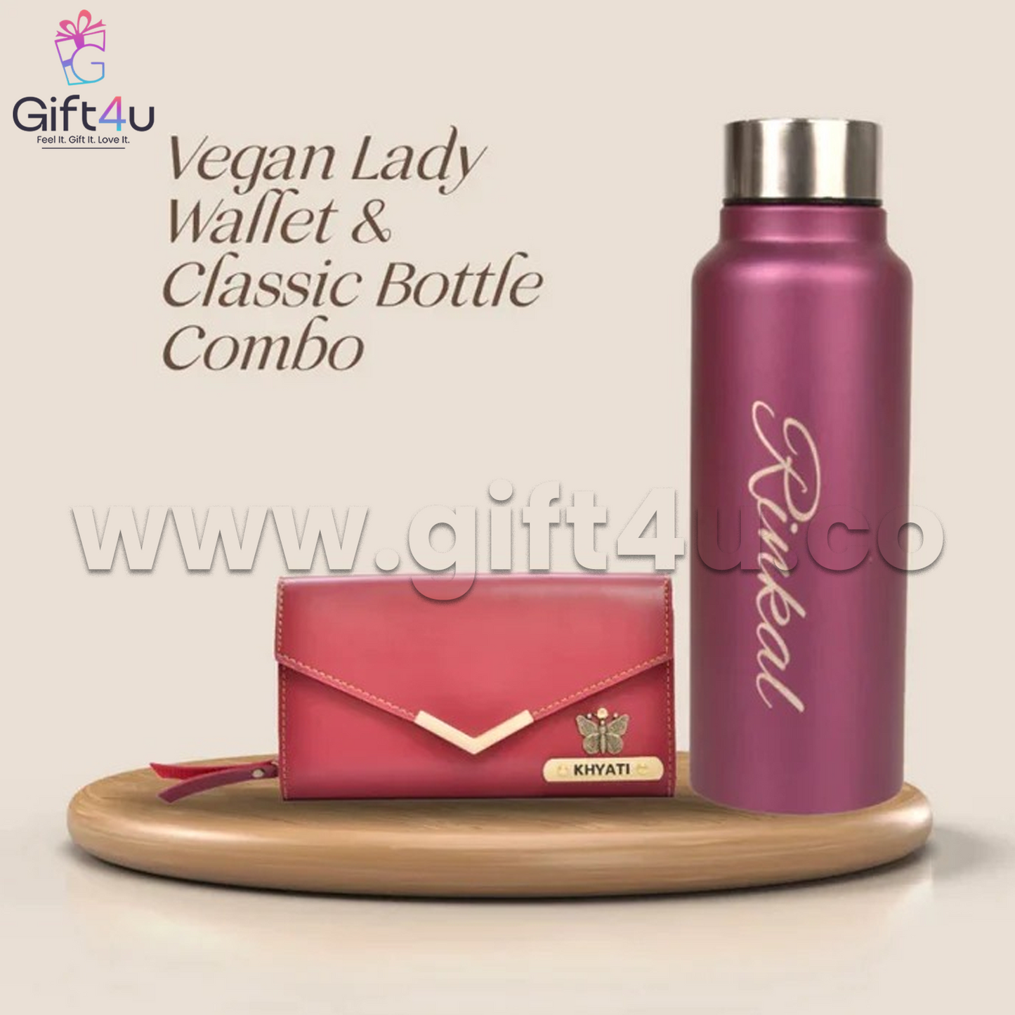 GS40 G4U GraceSip – Personalized Wallet & Bottle Set for Her