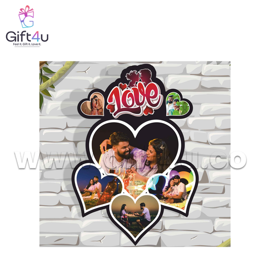 G4U FR47 Heart-Shaped MDF Photo Collage Frame