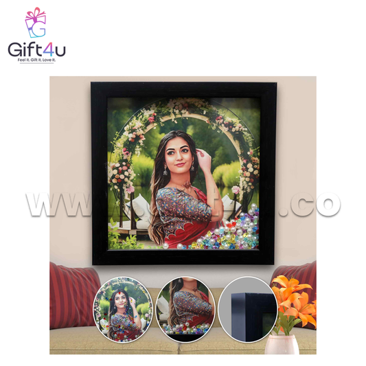 G4U FR49 Elegant 7x7 Box Frame with Floating Beads