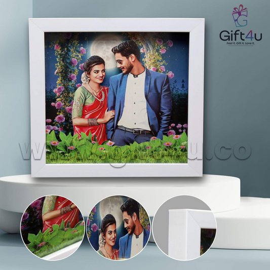 G4U FR50 Classic White 7x7 Box Frame with Vibrant Portrait
