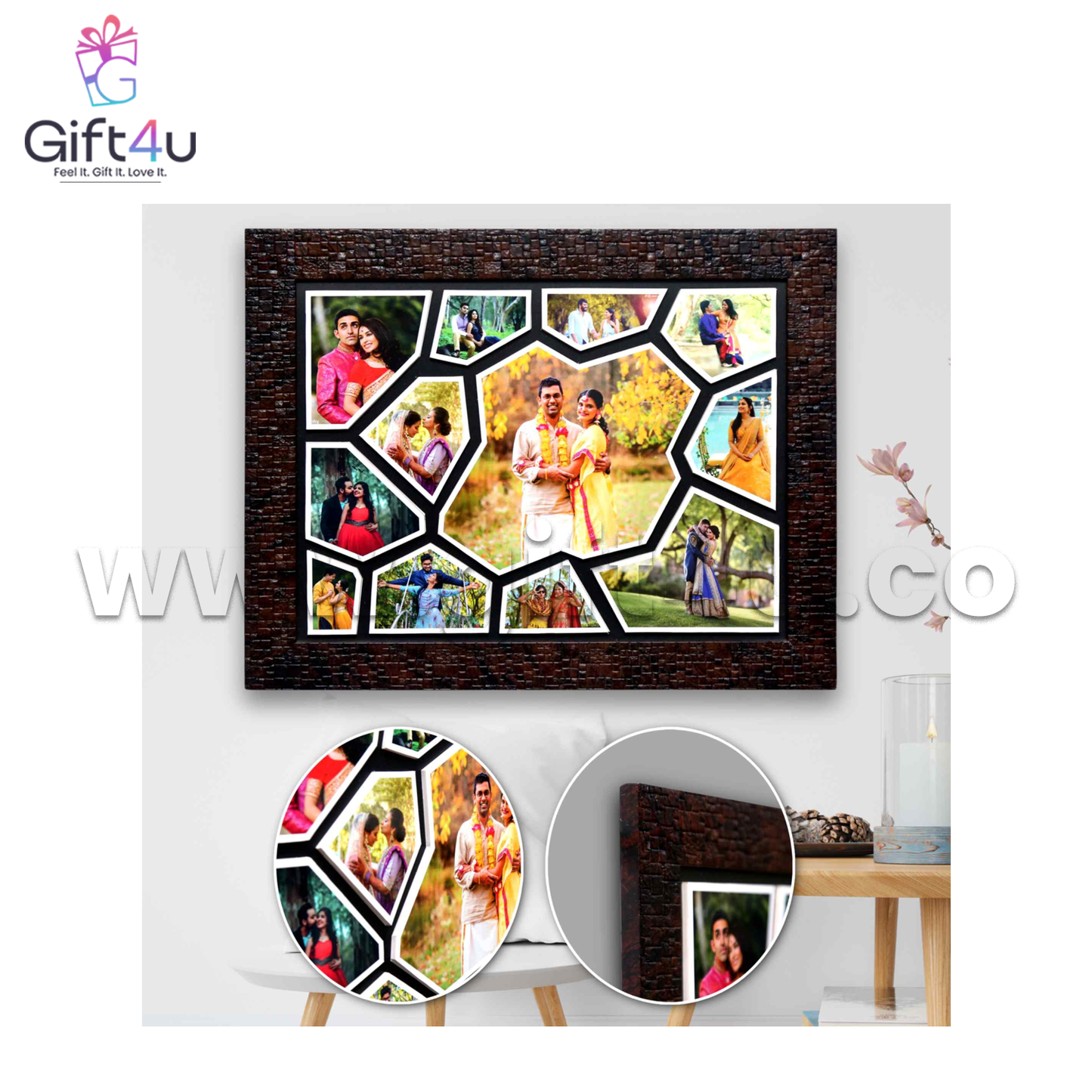 G4U FR3 Rustic Mosaic Love Frame
