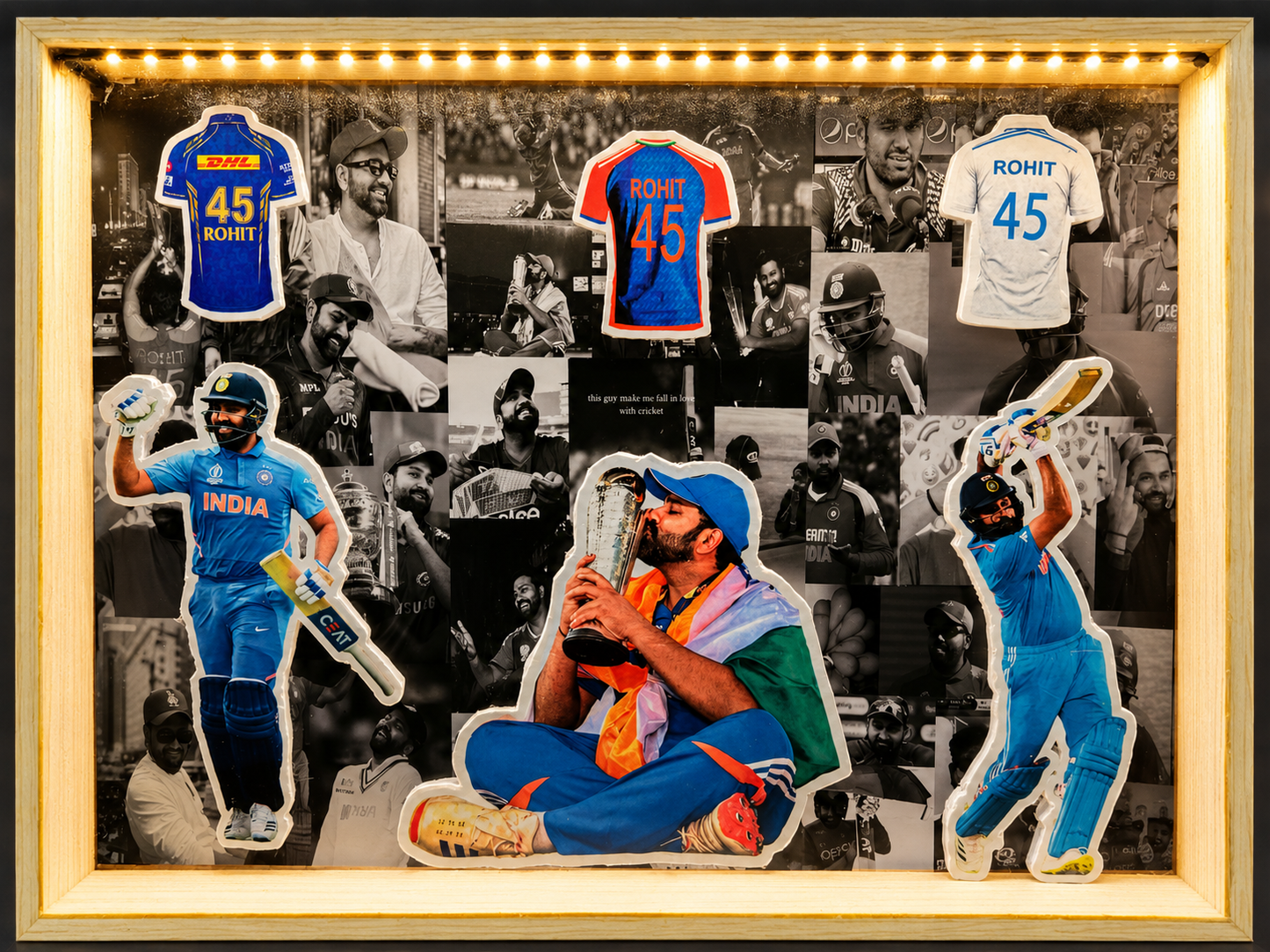 Rohit Sharma Premium LED Frame (12×9 Inch)