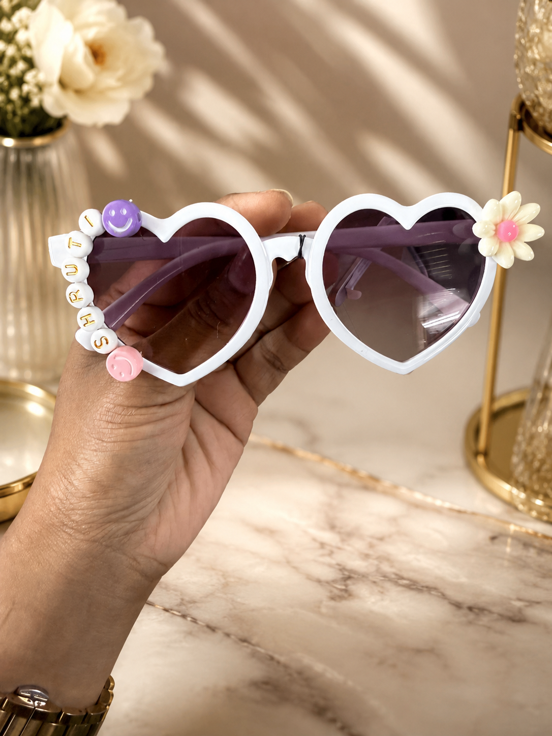 Personalized Heart Charm Sunglasses for Kids