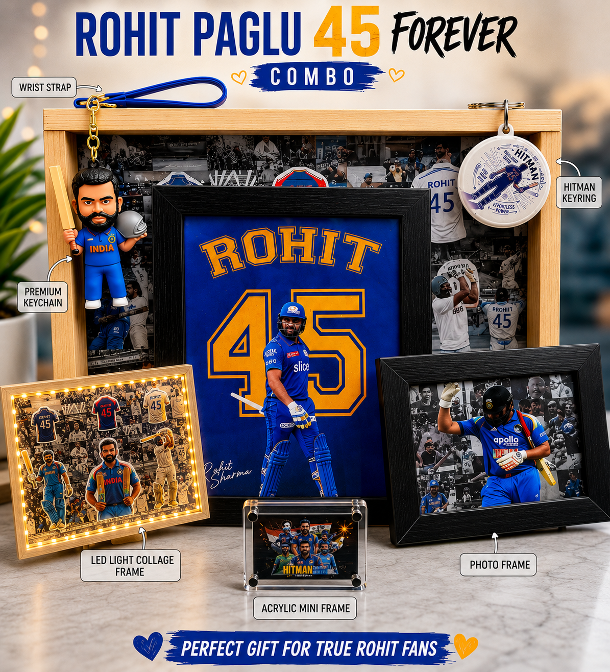 ROHIT PAGLU 45 FOREVER COMBO 🏏💙