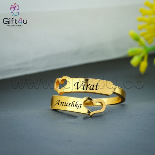 G4U R2 HeartLink Couple Name Ring
