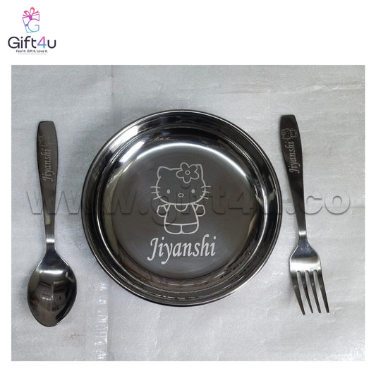 MiniMunch 3-Piece Engraved Cartoon Bowl Set