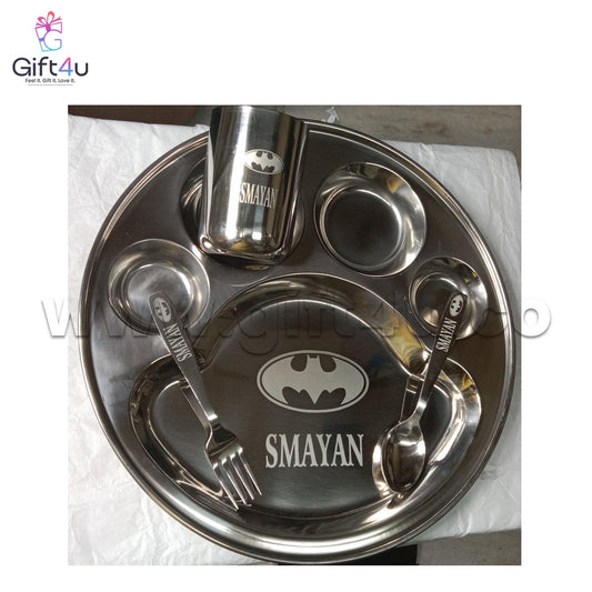 KiddieMeal 5-Section Personalised Cartoon Plate Set