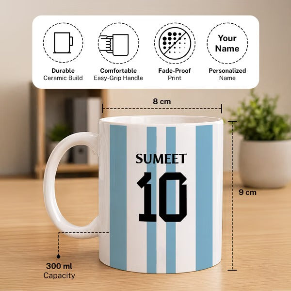 Personalized Football Jersey Coffee Mug