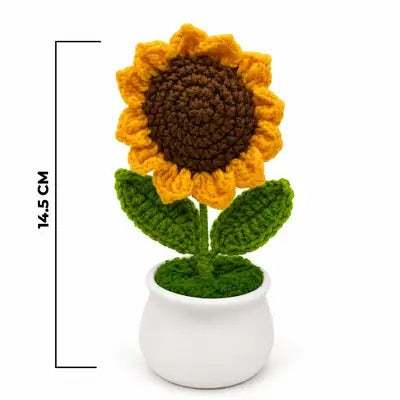 Crochet Sunflower Pot