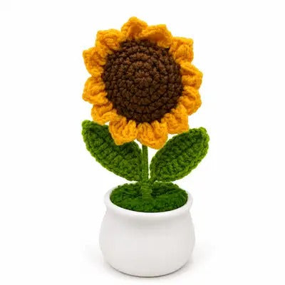 Crochet Sunflower Pot