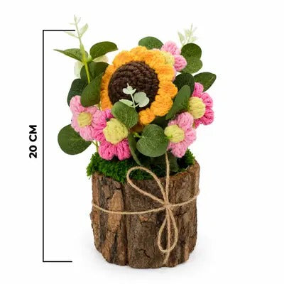 Crochet Sunflower Bloom Pot 🌻