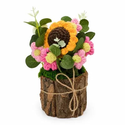 Crochet Sunflower Bloom Pot 🌻