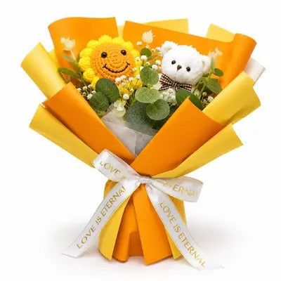 Crochet Sunflower Teddy Bouquet 🧸🌻