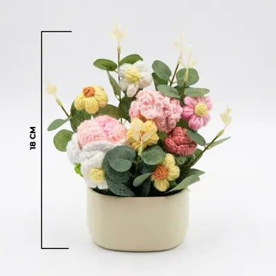 Pastel Crochet Flower Pot 🌸