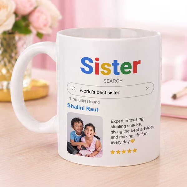 Personalized Sister Search Mug