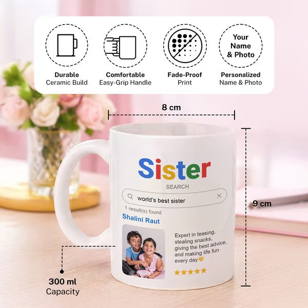 Personalized Sister Search Mug
