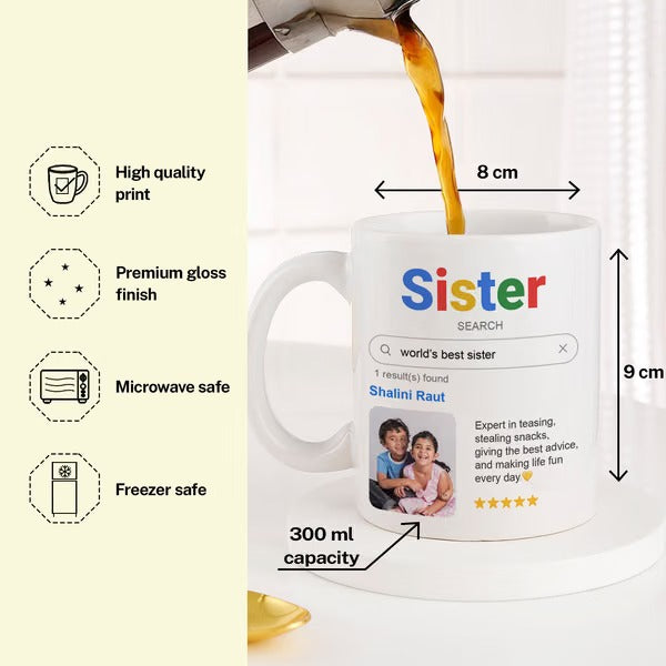 Personalized Sister Search Mug